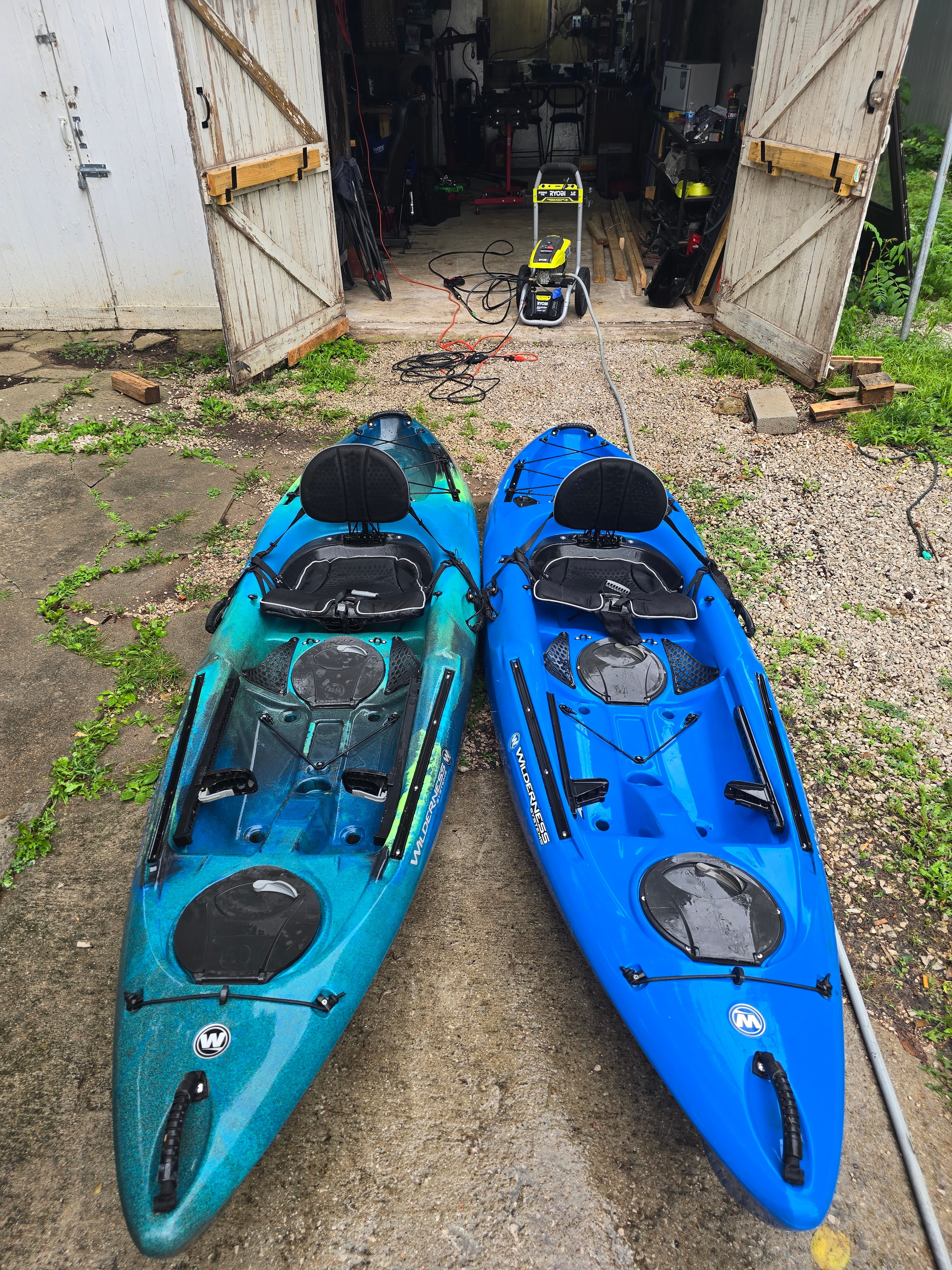 Two Wilderness Systems kayaks ready for rental
